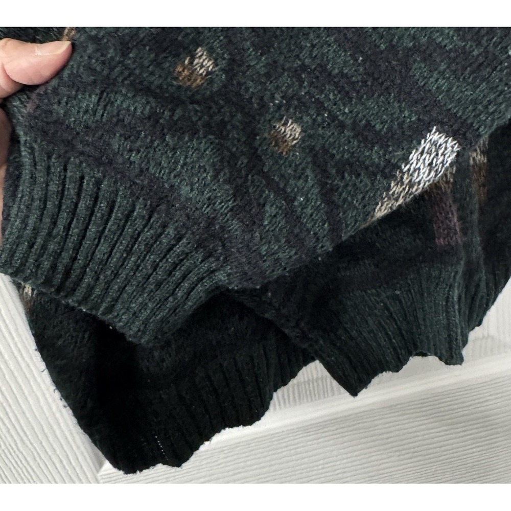 VTG Bugle Boy Sweater Mens Medium Geometric Knit Pullover Crewneck Y2K Retro - Picture 4 of 8
